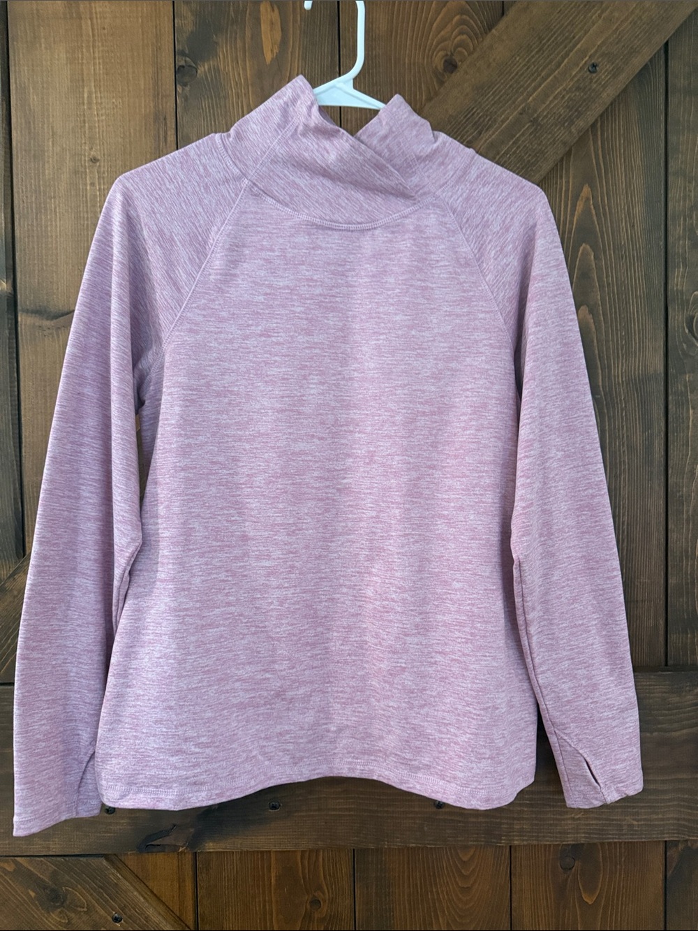 Apana Heathered Mauve Mock Neck Pullover